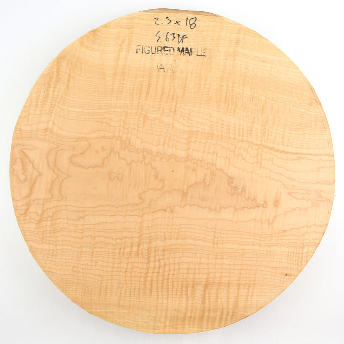 Maple Flame Round, Highly Figured, 6.1" x 3" Thick  - Stock #40612