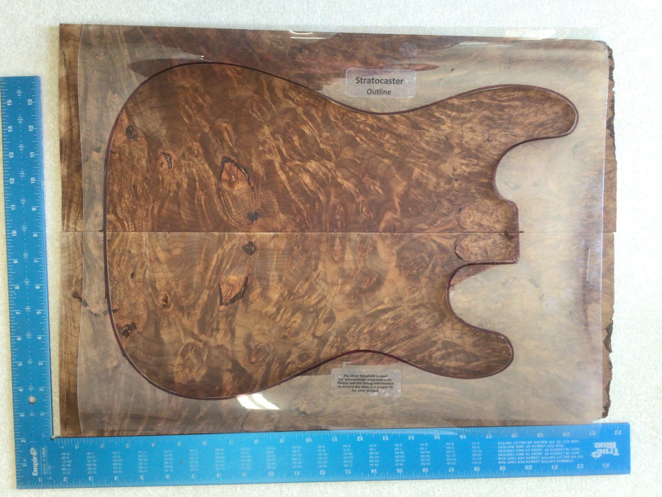 Torrefied Maple Burl Guitar set, 0.22" thick (4A HIGHLY FIGURED) - Stock# 3-0143M