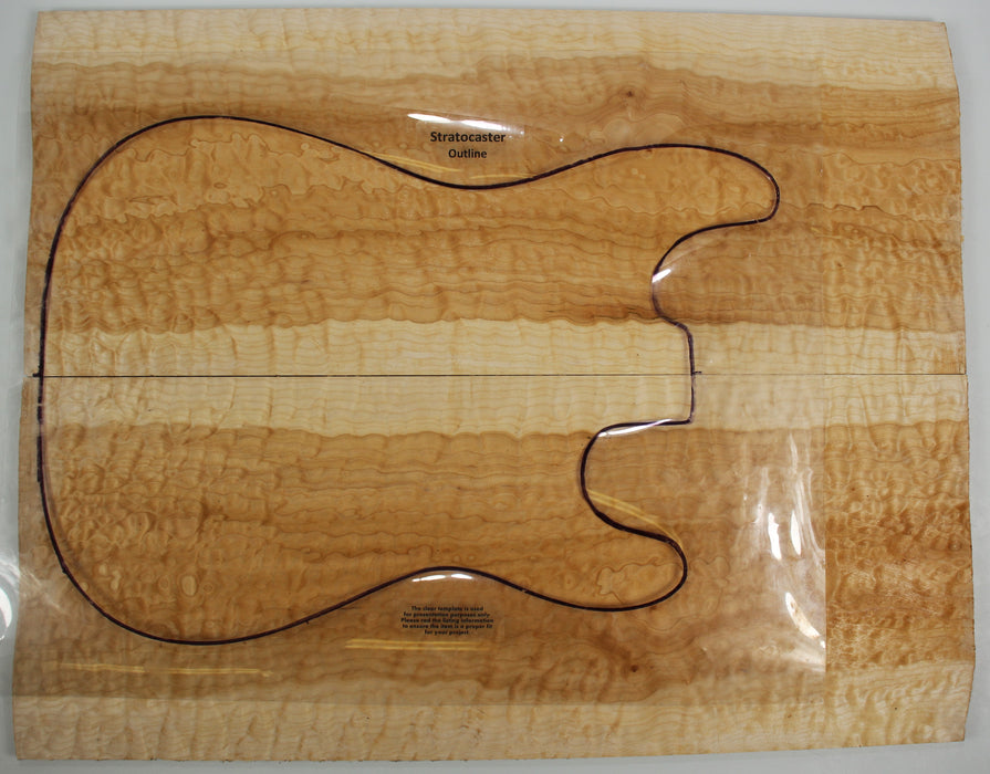 Maple Quilt Guitar Set, 8.8mm (0.3") Thick - Stock #40206