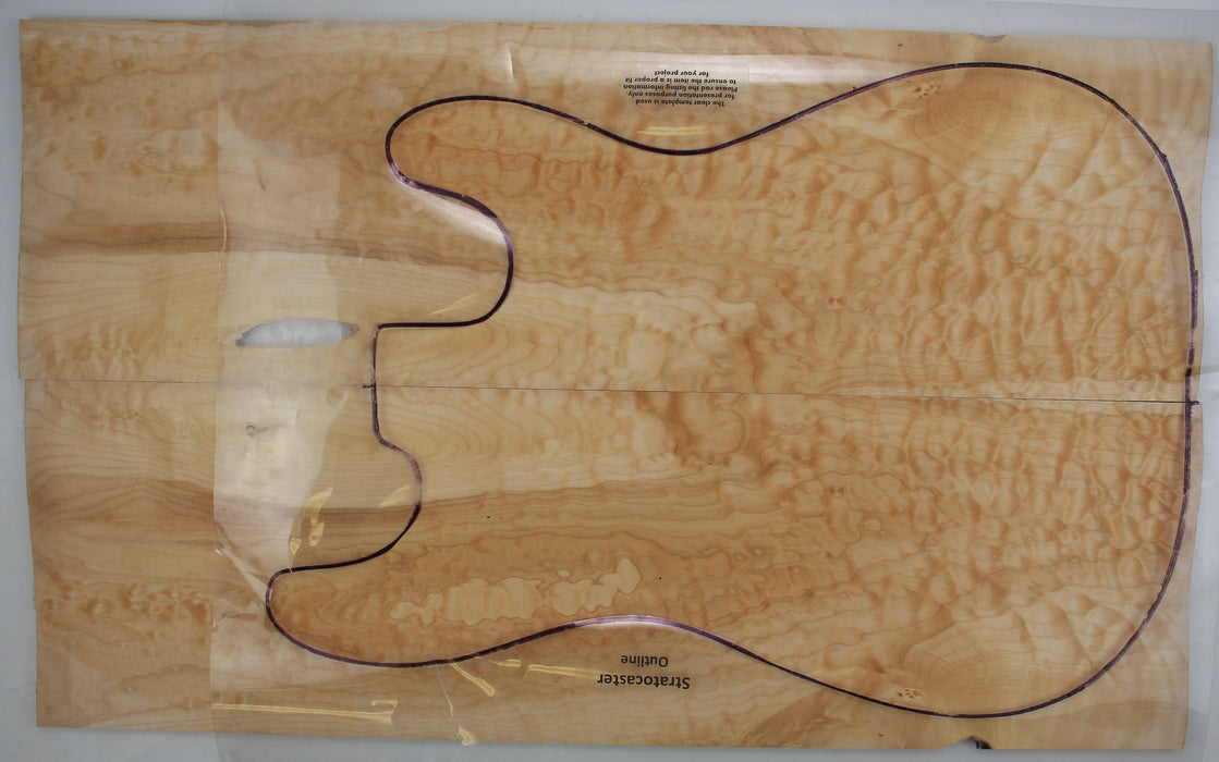 Maple Flame Guitar Set, 7.1mm (0.27") Thick, 2A Figured - Stock #40404