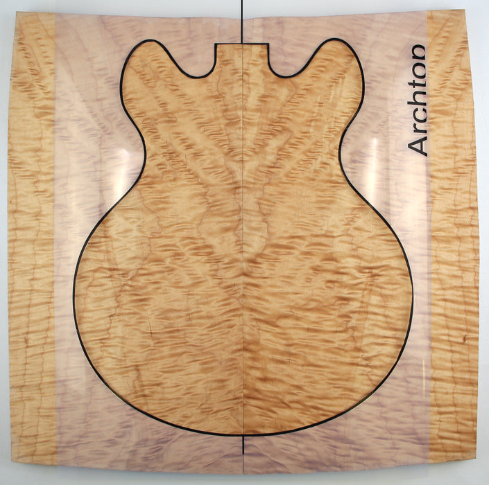 Maple Quilt Archtop Back and Side Set, Very Highly Figured - Stock #40517