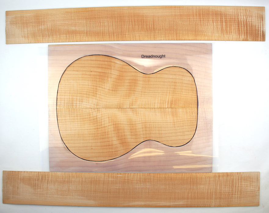 Maple Flame Back & Side Set, Highly Figured, Dreadnought - Stock #40521