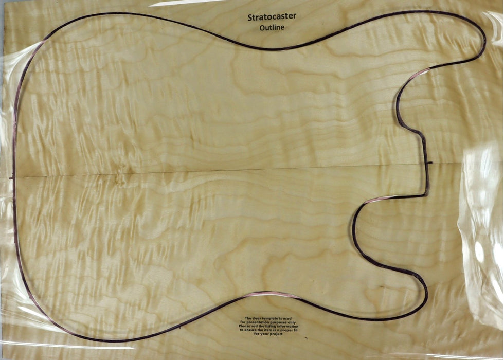 Maple Quilt Guitar set, 0.19" thick (+2A Figured) - Stock# 2-8994