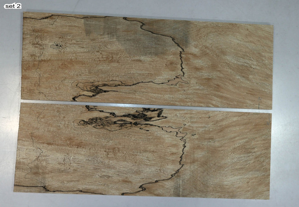 2 matched Spalted Maple 0.29" Guitar sets - Stock# 2-9066