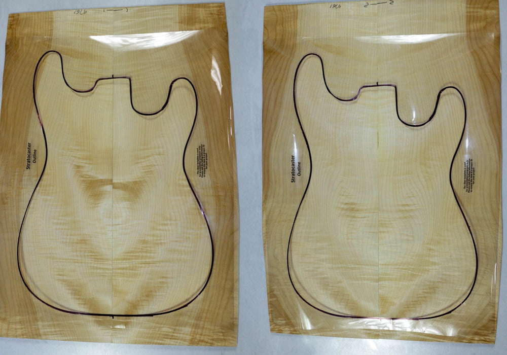 2 matched Maple Flame 0.19" Guitar sets (+3A FIGURED) - Stock# 2-9761