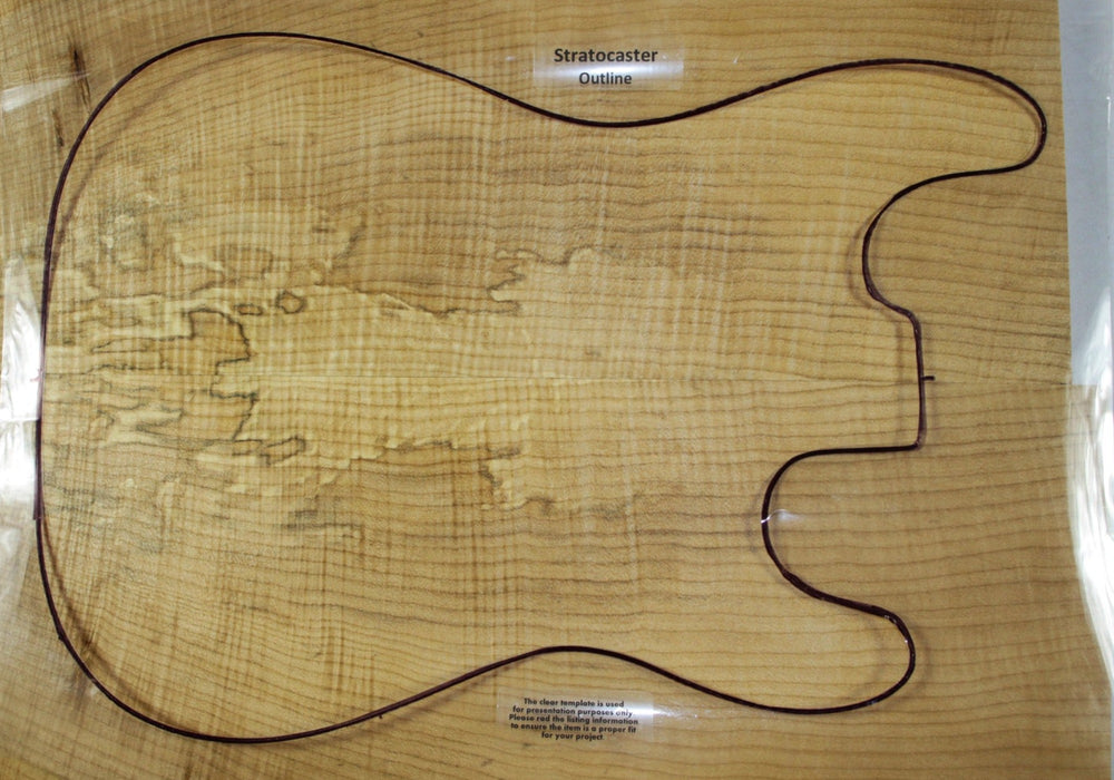 Spalted Maple Flame Guitar set, 1" thick (4A HIGHLY FIGURED) - Stock# 2-9824