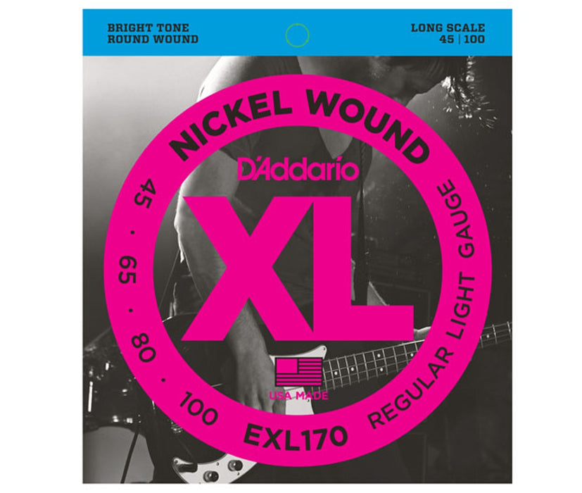 D'Addario EXL170 Nickel Wound Bass, Light, 45-100, Long Scale