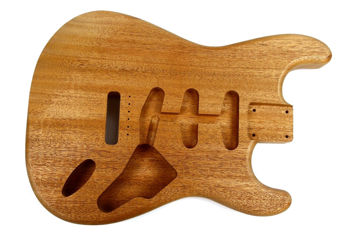 Shaped Strat Unsanded One piece Guitar body, Mahogany — Cascadia