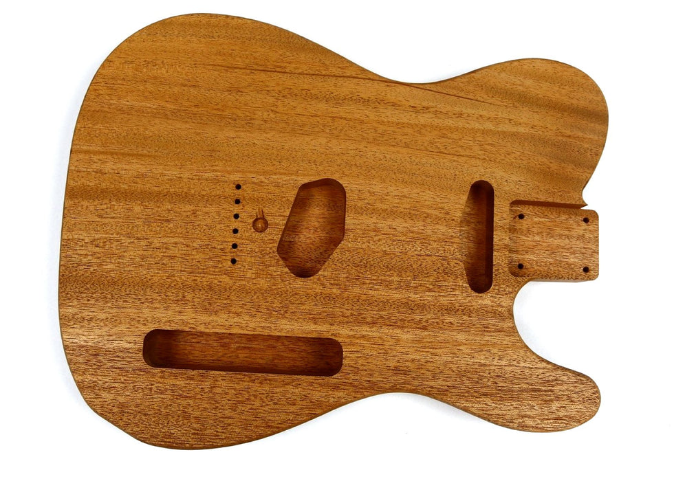 Shaped Tele Unsanded One piece Guitar body, Mahogany