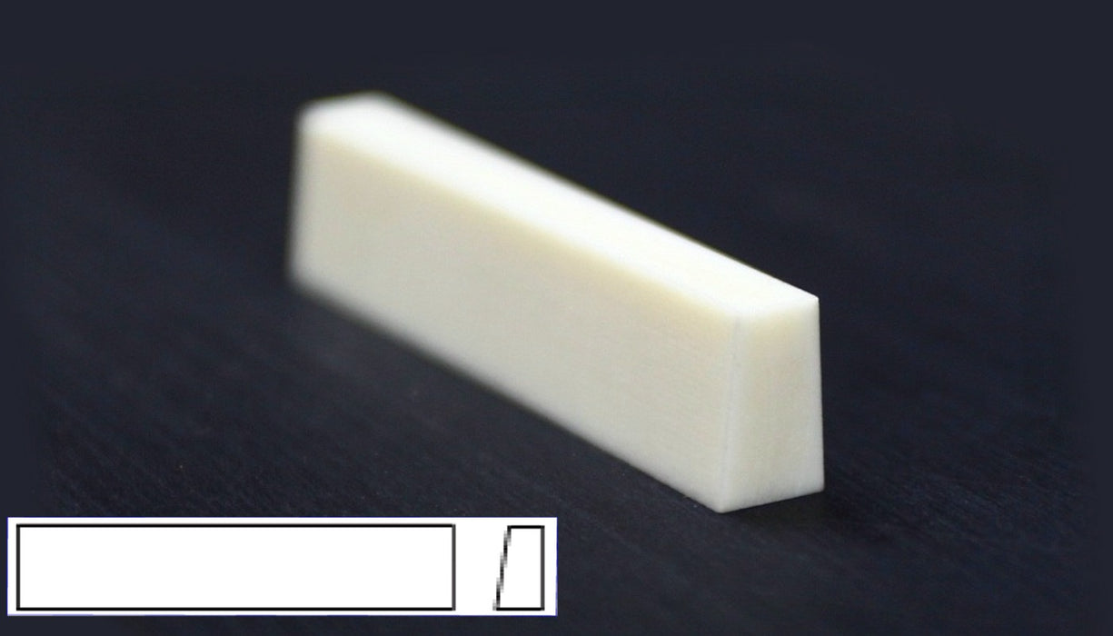 Bleached Bone Trapezoid Shaped Nut for Acoustic Guitars (53x10x4.5-6mm)