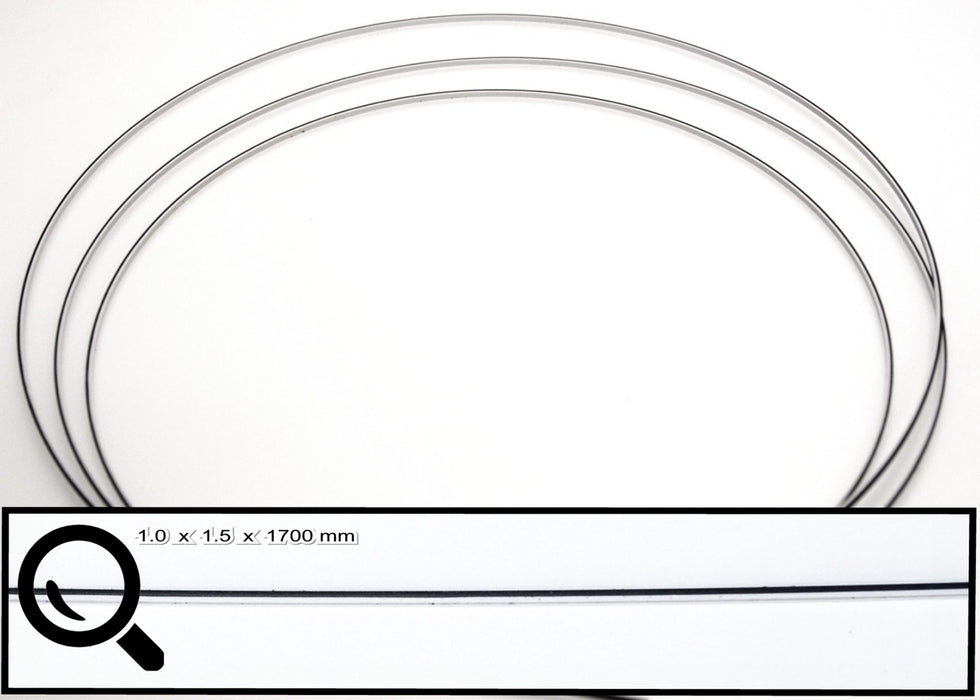 Black / White Laminated PVC Purfling, one piece 67" long (1.0 x 1.5 x 1700mm)