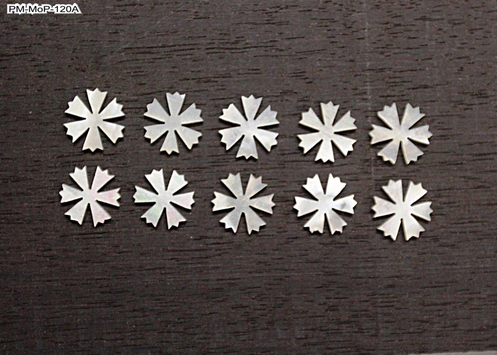 Mother of Pearl 10mm Snow Flake Marker (10 pack)