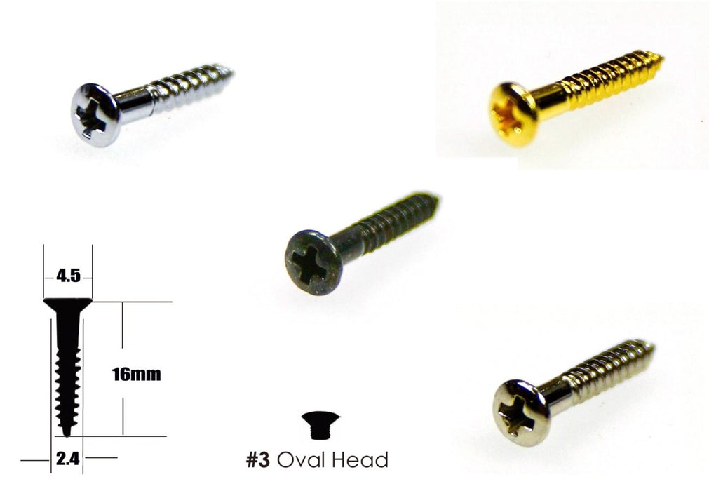 Screw for Control plates, Mounting Rings and Pickguards, #3 (2.4 x 16 mm)