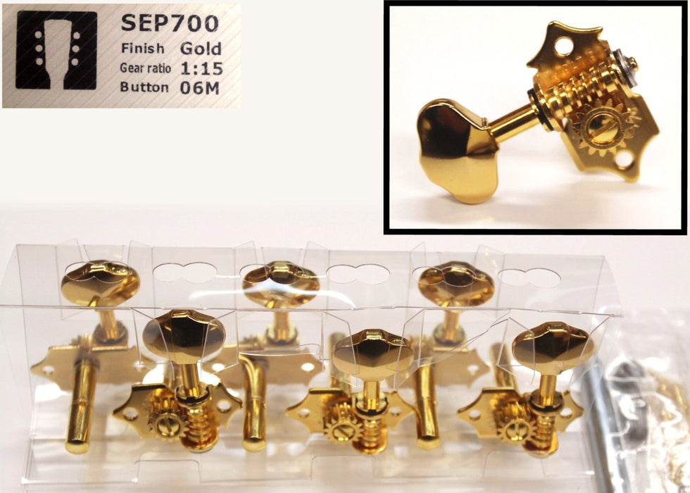 Gotoh SEP700-G-06M Machine Heads for Electric and Acoustic Guitar (3L + 3R)