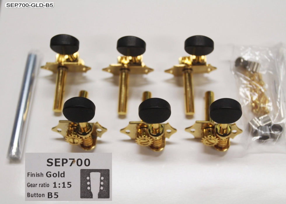 Gotoh SEP700-G-B5 Machine Heads for Electric and Acoustic Guitar (3L + 3R)